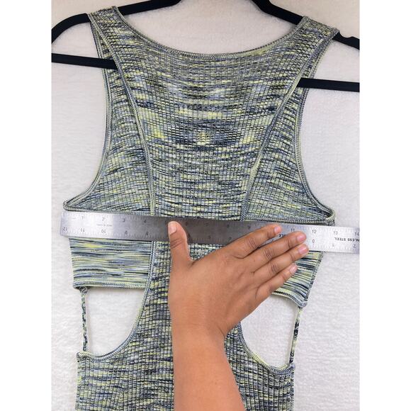 Jonathan Simkhai Rib Knit Cut Out Basil Space Dye Colleen Midi Dress Medium - Picture 12 of 15